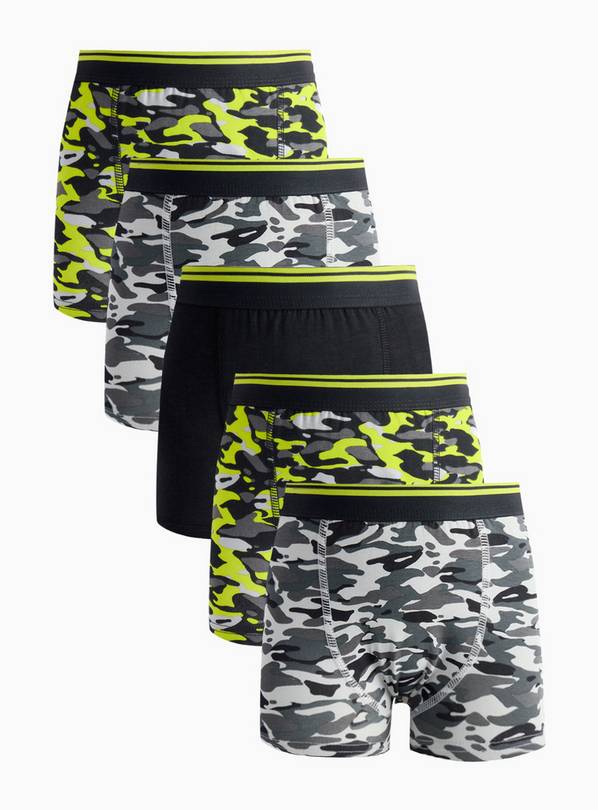 Neon Camo Trunks 5 Pack 12-13 years
